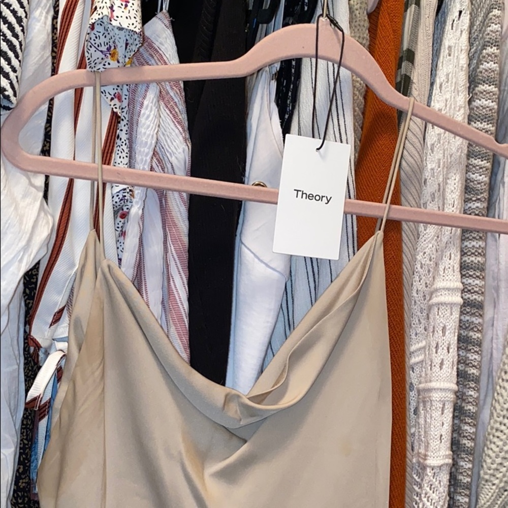 Theory Cowl Slip silk tank